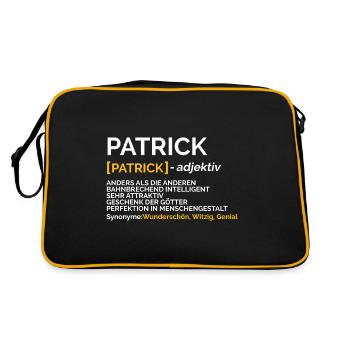 Patrick - Retro Tasche - Schwarz/Gold - Hinten