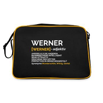 Werner - Retro Tasche - Schwarz/Gold - Hinten