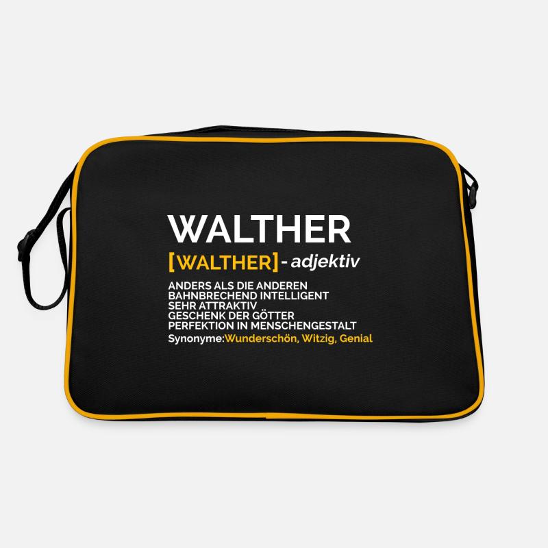 Walther - Retro Tasche - Schwarz/Gold