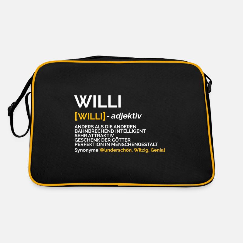 Willi - Retro Tasche - Schwarz/Gold