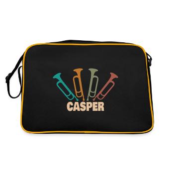 First name Casper - Retro Bag - black/gold - Back