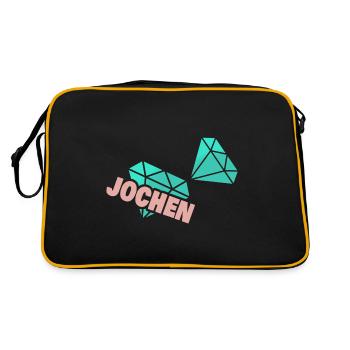 Jochen als Papa - Retro Tasche - Schwarz/Gold - Hinten
