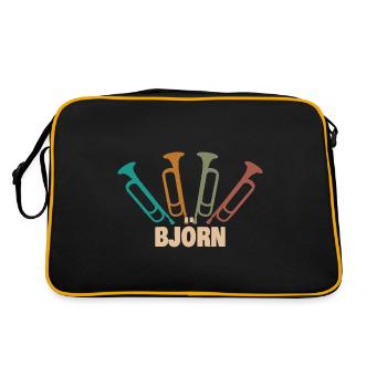 Cadeau pour Björn - Sac Retro - noir/or - Dos