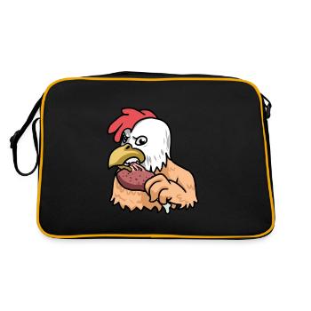 Go Vegan Animals Kanibal Fantasy Meat Chicken Horror - Retro Bag - black/gold - Back