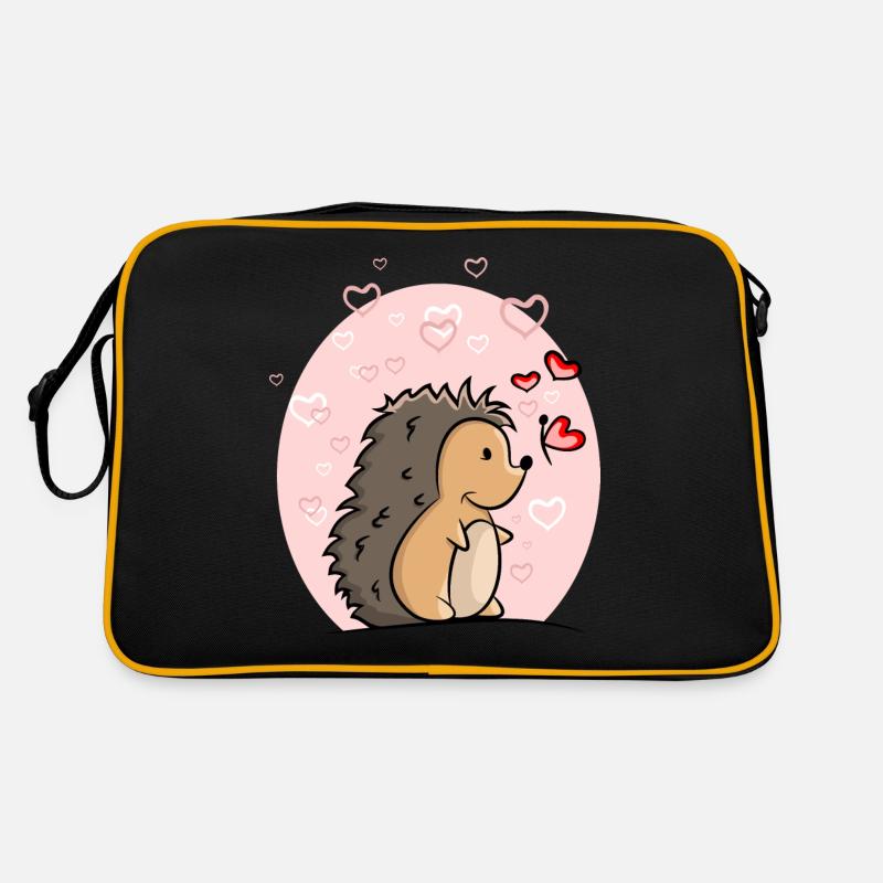 Igel mit Herzen Retro Tasche