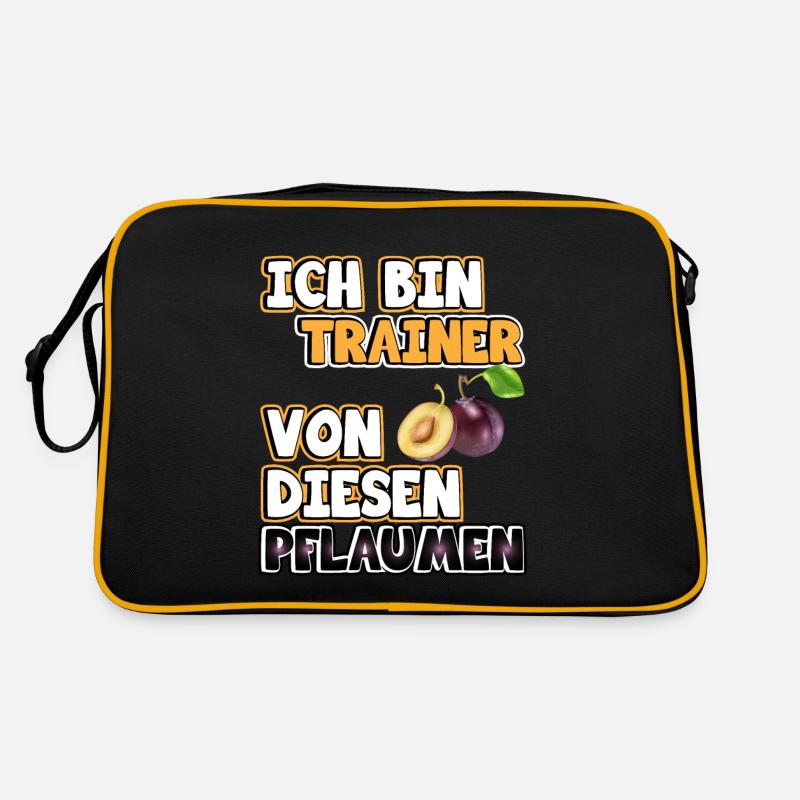 Trainer Sprüche. Ich bin Trainer von Pflaumen - Retro Tasche - Schwarz/Gold