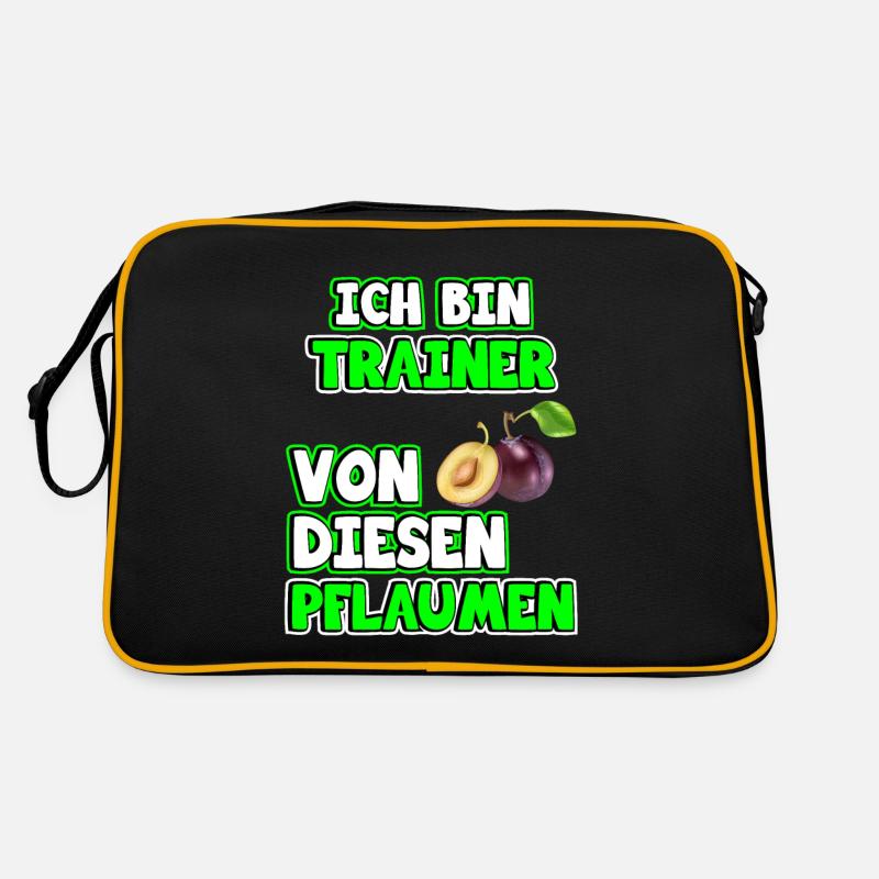 Trainer Sprüche. Ich bin Trainer von Pflaumen - Retro Tasche - Schwarz/Gold