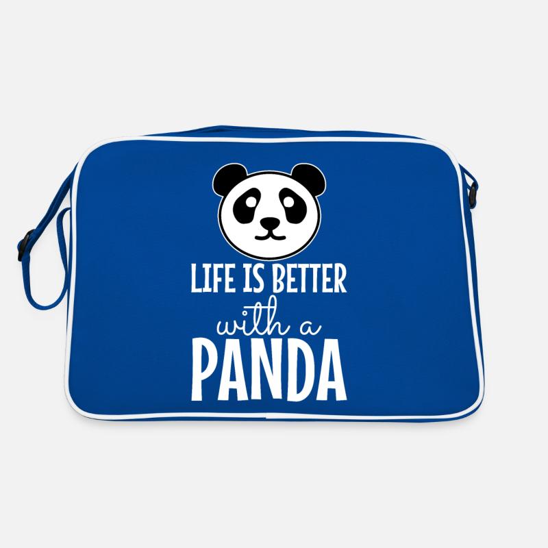 Das Leben ist besser mit einem Panda Bär Retro Tasche