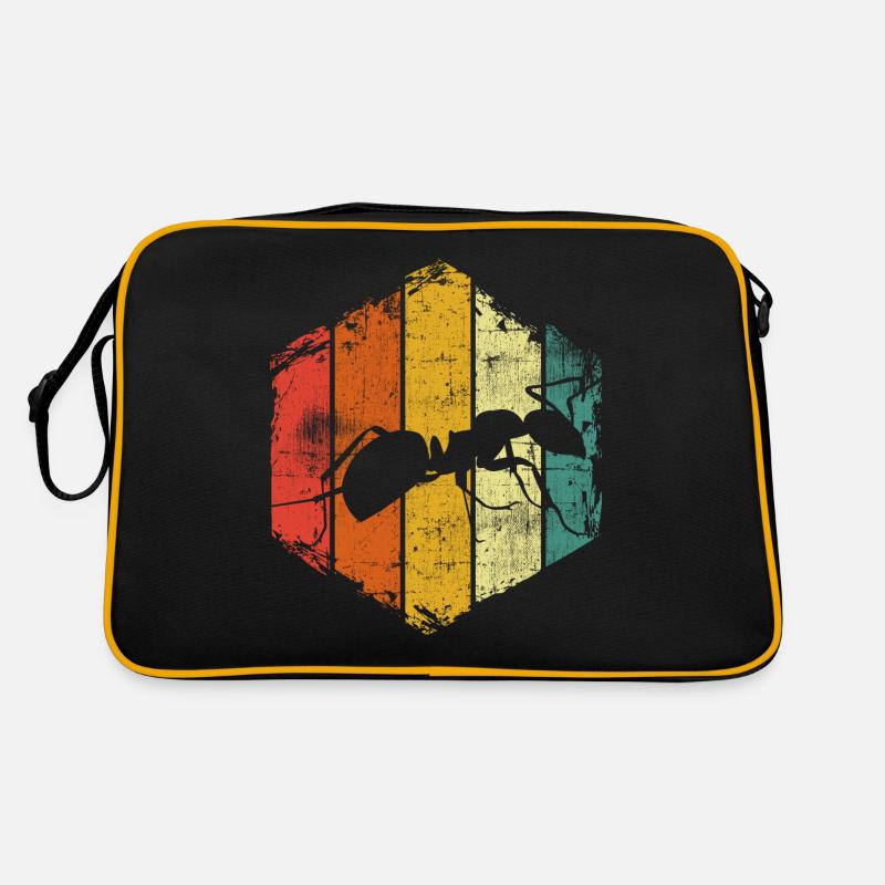 Ameise - Retro Tasche - Schwarz/Gold