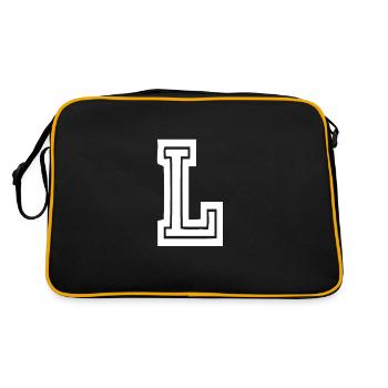 Lettre L - College School University College USA - Sac Retro - noir/or - Dos