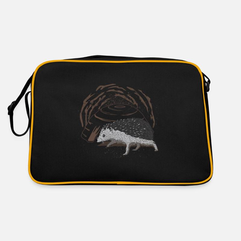 Igel - Retro Tasche - Schwarz/Gold
