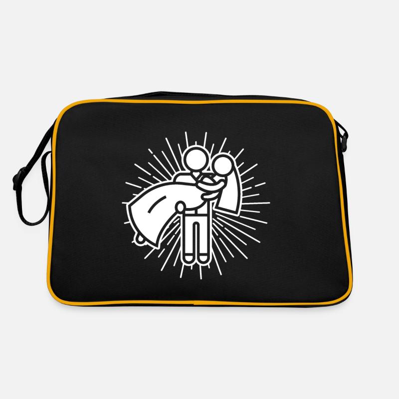 Hochzeit Design - Retro Tasche - Schwarz/Gold