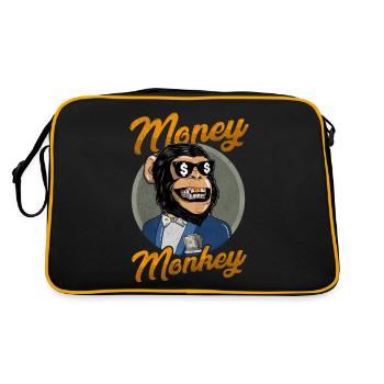 Singe d'argent. Singe. L'argent. Rich. idée cadeau - Sac Retro - noir/or - Dos