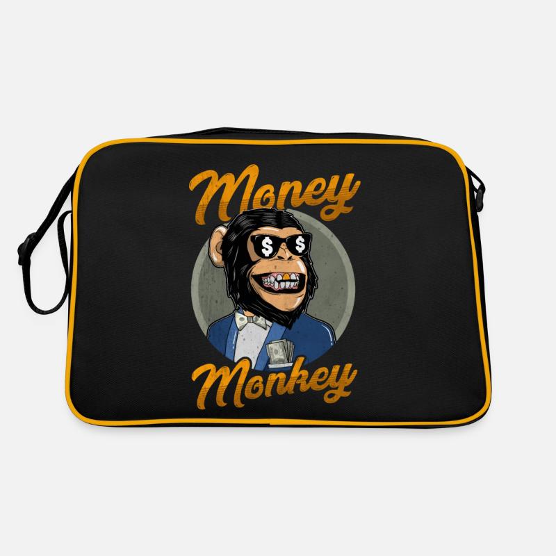 Money Monkey. Monkey. Money. Rich. gift idea Retro Bag