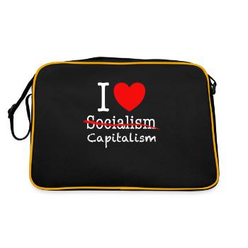 J'aime le capitalisme - Sac Retro - noir/or - Dos