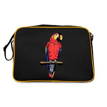 Perroquet Ara Oiseau exotique Faune Animaux du zoo - Sac Retro - noir/or - Dos