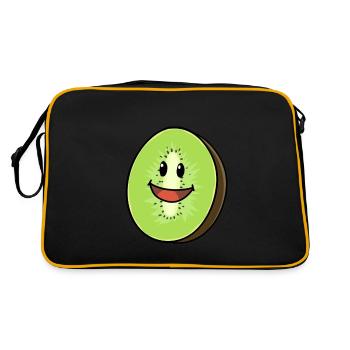 Kiwi Kiwi Fruit Vegan Vegetarian - Retro Bag - black/gold - Back