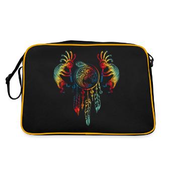 Capteur de rêves de baleines Kokopelli amérindien 1 - Sac Retro - noir/or - Dos