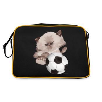 Chat football sport cadeau enfant drôle amusement porte - Sac Retro - noir/or - Dos