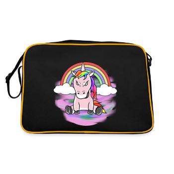 Horror Unicorn Evil Demon Fantasy Halloween - Retro Bag - black/gold - Back