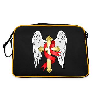 Cross Christians Jesus Gift Religion Pope - Retro Bag - black/gold - Back