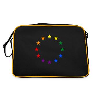 EU stars aux couleurs de l'arc-en-ciel Europe - Sac Retro - noir/or - Dos
