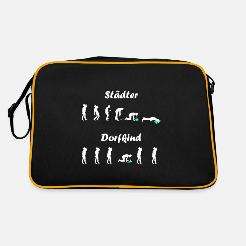 Drôle de citadin vs village cadeau d’enfant Sac Retro