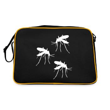 Moskito Mücke Mücken Insekten Insekt Schädling - Retro Tasche - Schwarz/Gold - Hinten