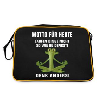 Thème Grenouille Méditation Pensée Pensée Positif - Sac Retro - noir/or - Dos