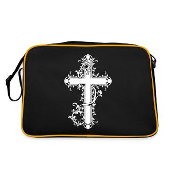 Cross Crosses Baroque Religion Symbols Church Jesus - Retro Bag - black/gold - Back
