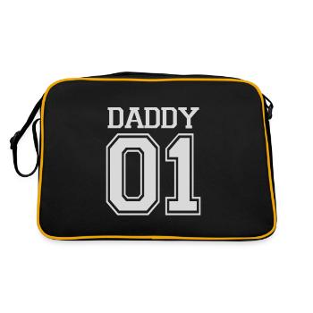 Daddy 01 - Partnerlook Papa Vater - Tochter Sohn - Retro Tasche - Schwarz/Gold - Hinten