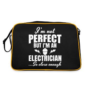 Ich bin nicht perfekt, aber ein Elektriker - Retro Tasche - Schwarz/Gold - Hinten
