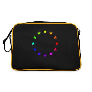 Europa EU Flage Regenbogen - Retro Tasche - Schwarz/Gold - Hinten