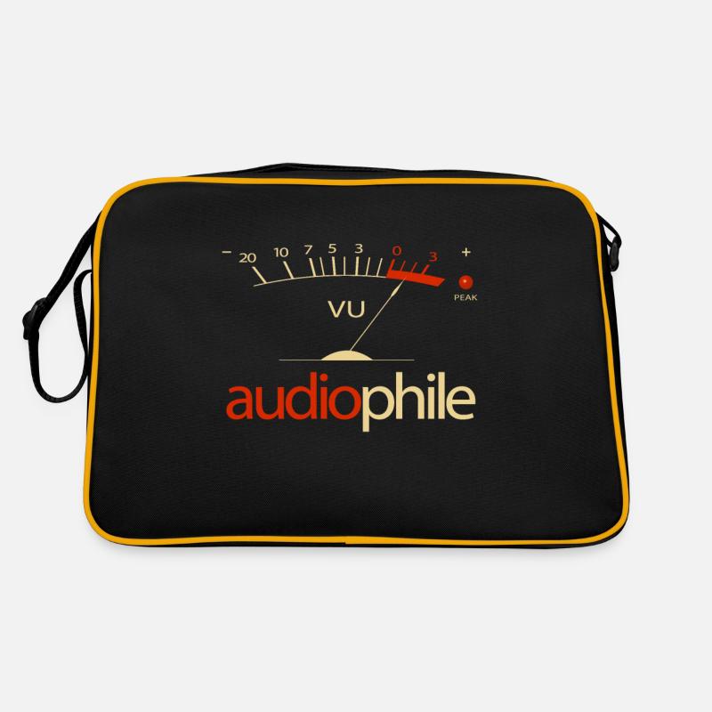 VU Meter Hi-Fi Vintage Stereo Audiophile - Retro Tasche - Schwarz/Gold