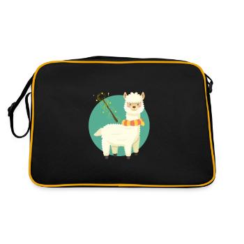 Lama - Retro Tasche - Schwarz/Gold - Hinten