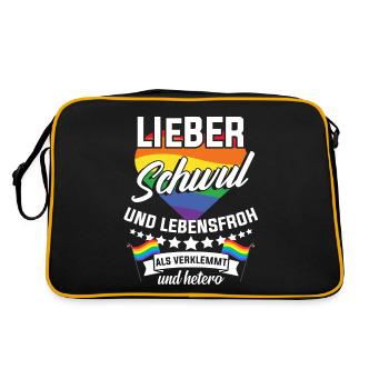 Gay funny saying gift - Retro Bag - black/gold - Back