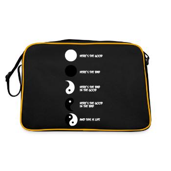 Yin Yang - Retro Tasche - Schwarz/Gold - Hinten