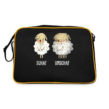 Schaf Unschaf retro - Retro Tasche - Schwarz/Gold - Hinten