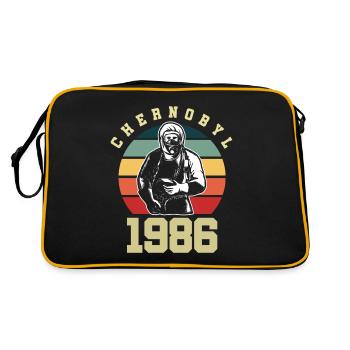 Tschernobyl Atomkraftwerk Umweltschutz Katastrophe - Retro Tasche - Schwarz/Gold - Hinten