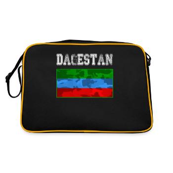 Dagestan Flag. Proud Dagestani people wear this - Retro Bag - black/gold - Back