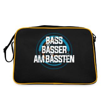 Musikinstrument Bass - Retro Tasche - Schwarz/Gold - Hinten