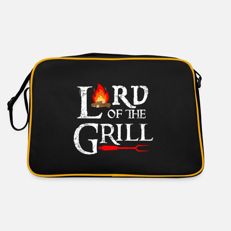 Herr des Grill - Retro Tasche - Schwarz/Gold