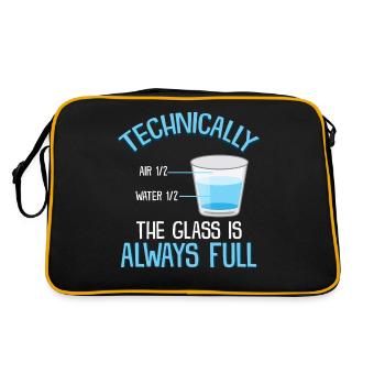 Motivation Optimisme Plein Verre - Sac Retro - noir/or - Dos