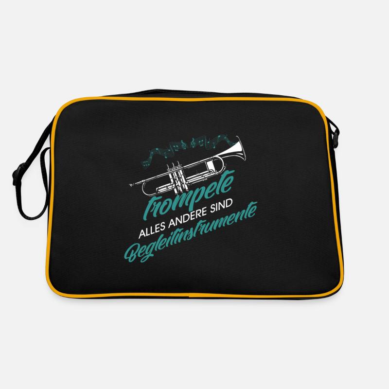 Trompete Instrument - Retro Tasche - Schwarz/Gold
