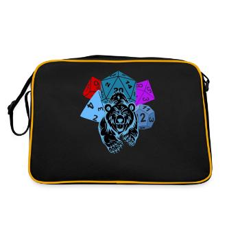 RPG Dice Bear battle Pen and Paper - Retro Bag - black/gold - Back