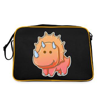 Dino Triceratops cadeau pour dessin animé dinosaure - Sac Retro - noir/or - Dos