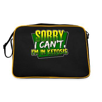 Ketosis Es tut mir leid, dass ich nicht kann - Retro Tasche - Schwarz/Gold - Hinten
