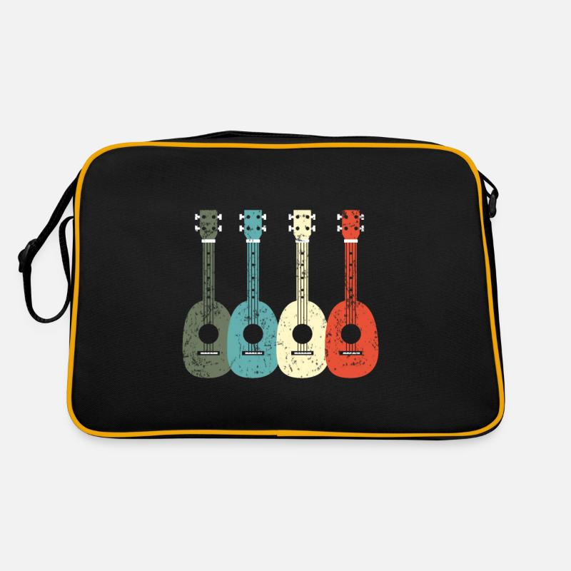 UKULELE - Retro Tasche - Schwarz/Gold