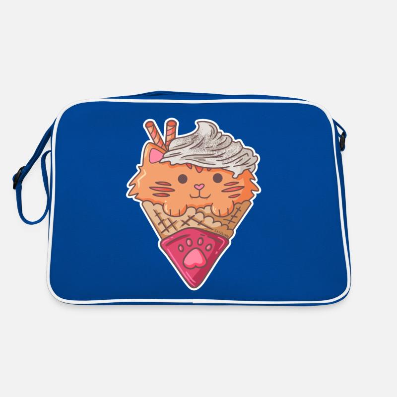 Katze Eis Waffel Stubentiger spass Kinder Geschenk Retro Tasche