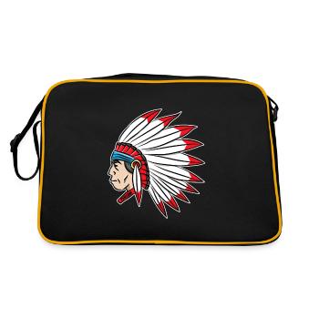 Indian chief feather ornament cartoon gift - Retro Bag - black/gold - Back
